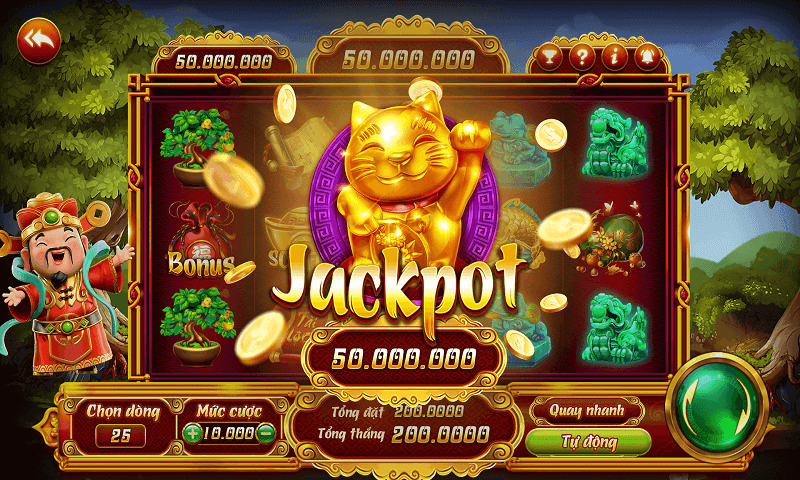 Hình ảnh game nổ hũ jackpot lũy tiến với đồng tiền vàng và số tiền thưởng khổng lồ