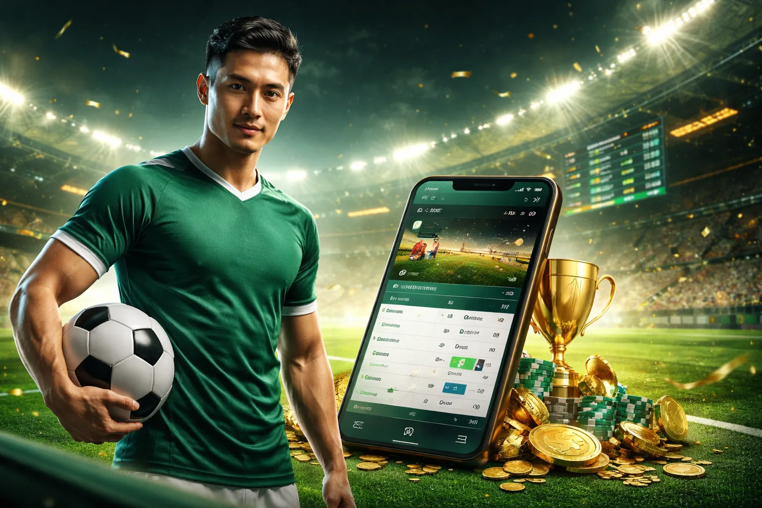 Hình ảnh sân vận động thể thao sôi động của dabet live